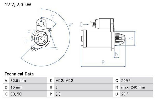 Bosch starter motor for seat - bosch,