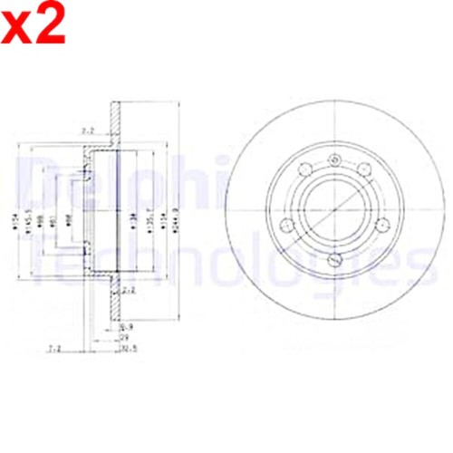 Brake disc delphi fits audi - 2x,