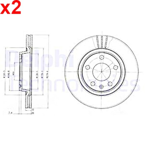 Brake disc delphi fits - 2x, audi