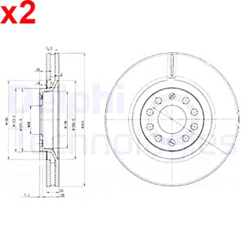 Brake disc delphi - brake, audi