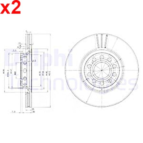 Brake disc delphi fits - disc, audi