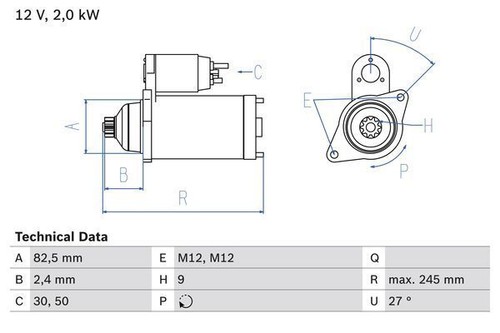 Bosch starter motor - starter, seat